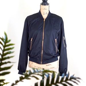 ZARA BASIC OUTERWEAR BLACK BOMBER POPULAR JACKET M